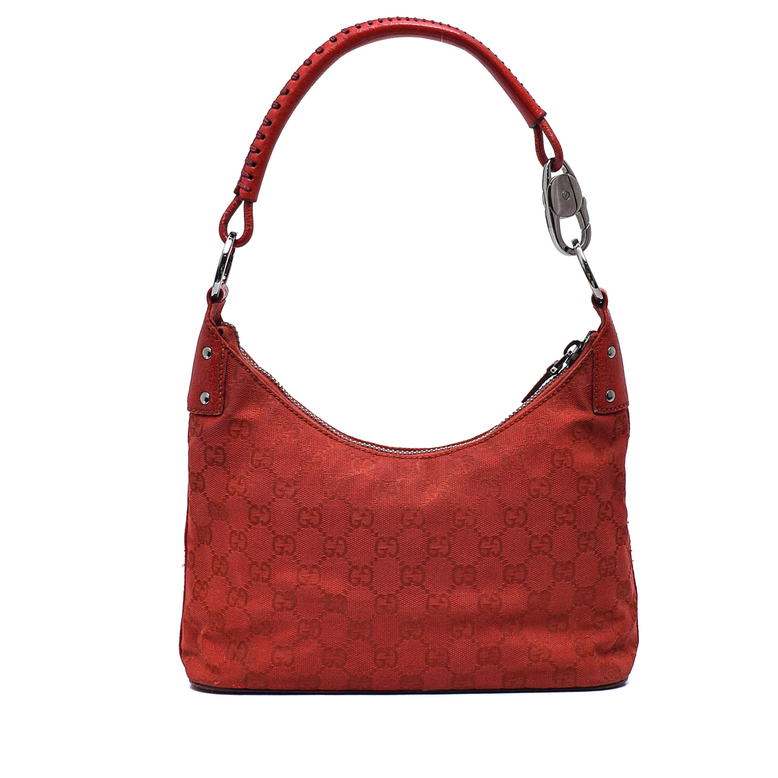 Gucci - Red GG Supreme Canvas Small Hobo Bag